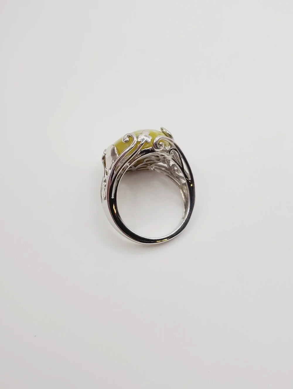 Connemara Marble 925 Sterling Silver 4 Leaf Clover Statement Ring